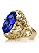 Каблучка Сапфір 14K Жовте золото Вінтаж прикраси vrc020y